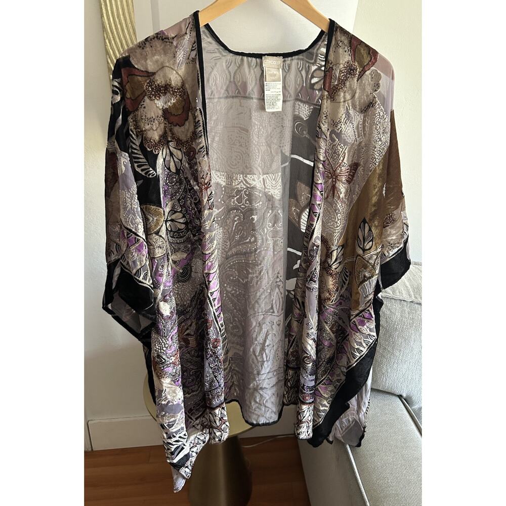 Velvet Burnout Whimsigoth Kimono  Patchwork Boho Duster